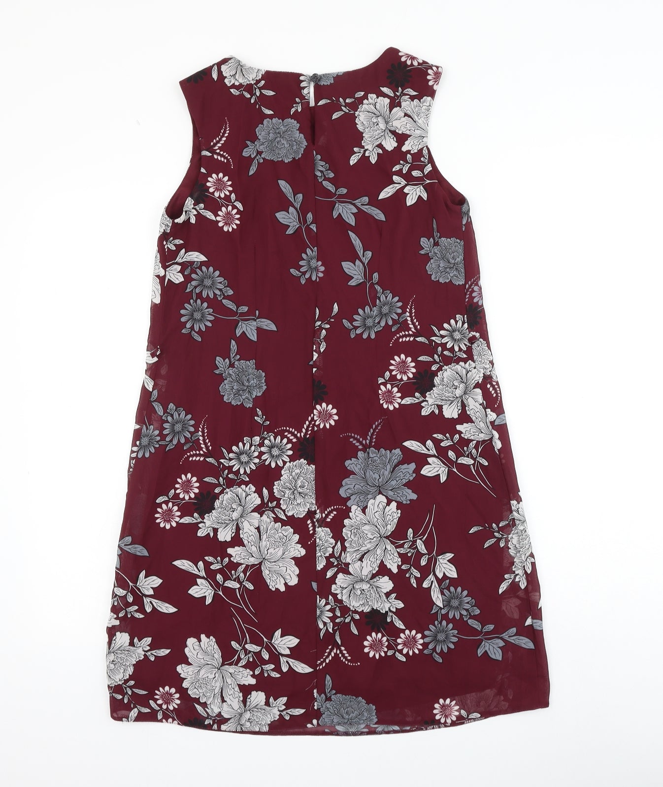 Atmosphere Womens Purple Floral Polyester Shift Size 8 Round Neck Button