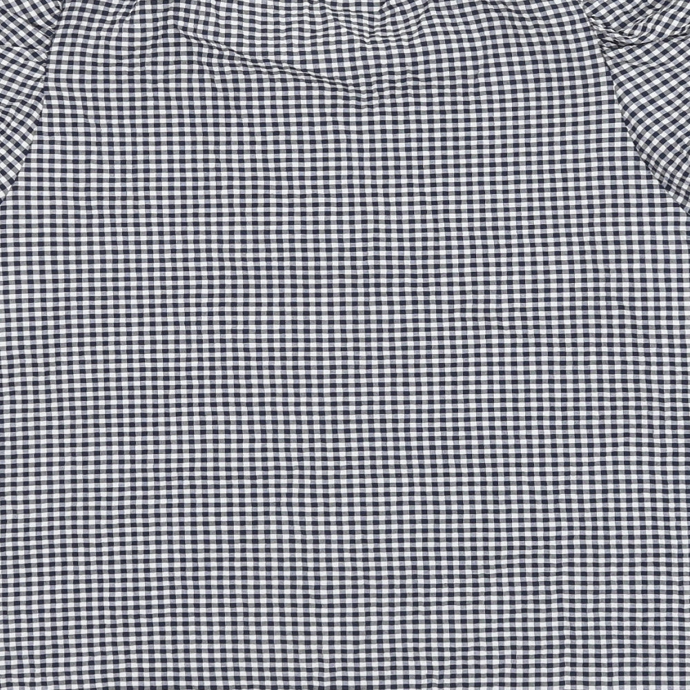 Dorothy Perkins Womens Blue Check Cotton Basic Button-Up Size 18 Collared