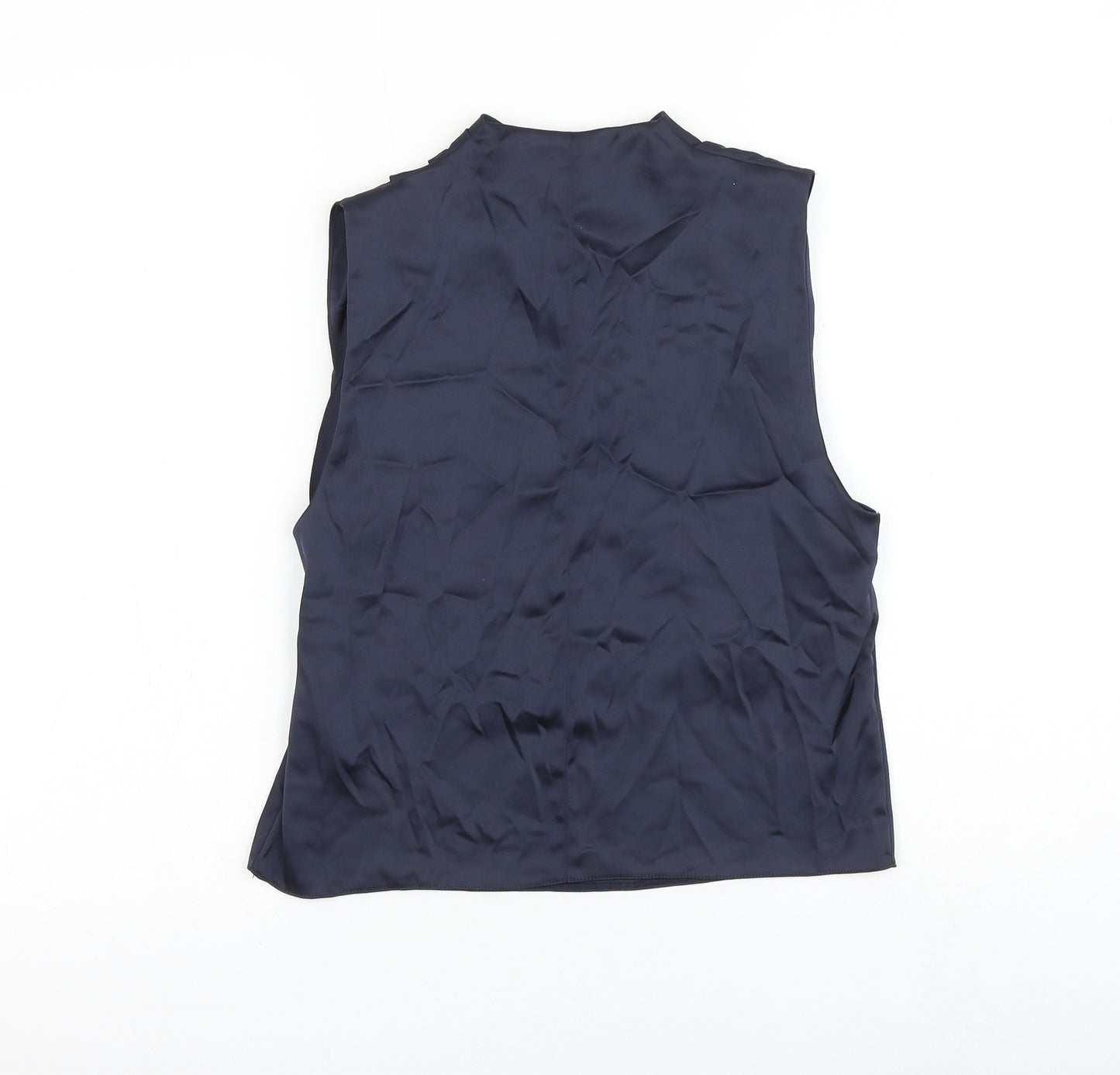 Zara Womens Blue Polyester Basic Blouse Size S V-Neck