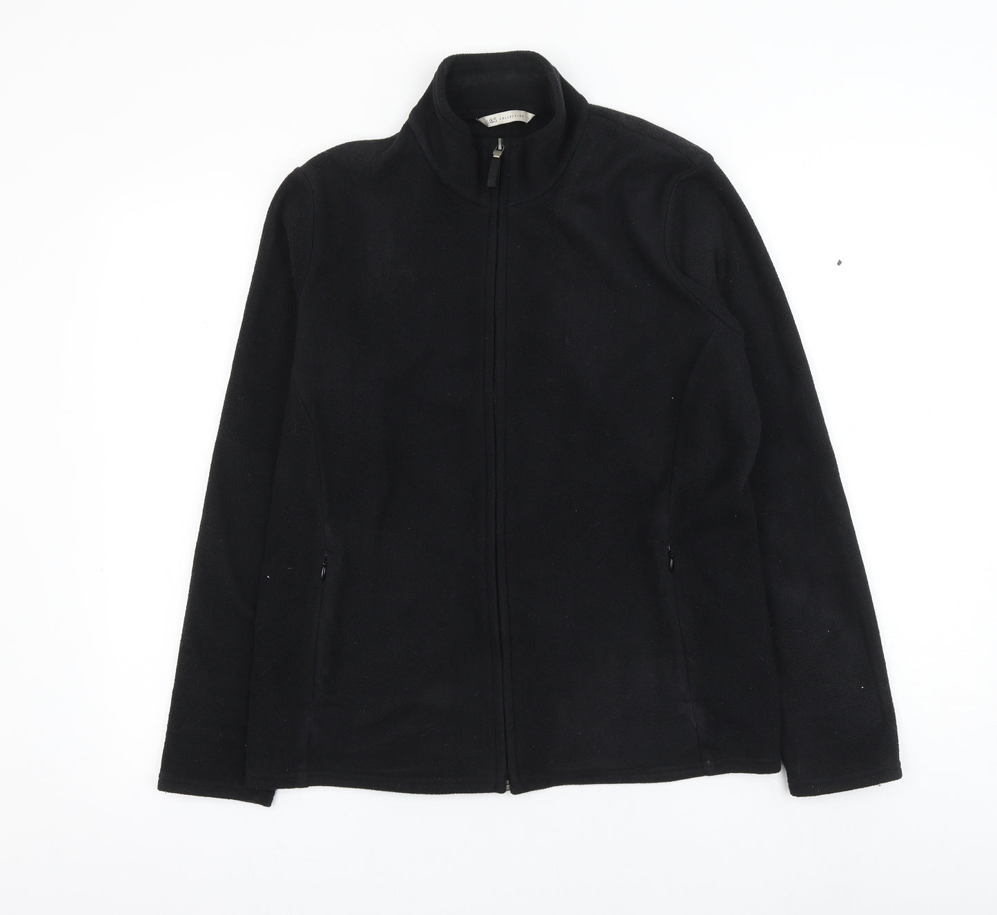 Marks and Spencer Womens Black Polyester Full Zip Sweatshirt Size 16 Zip