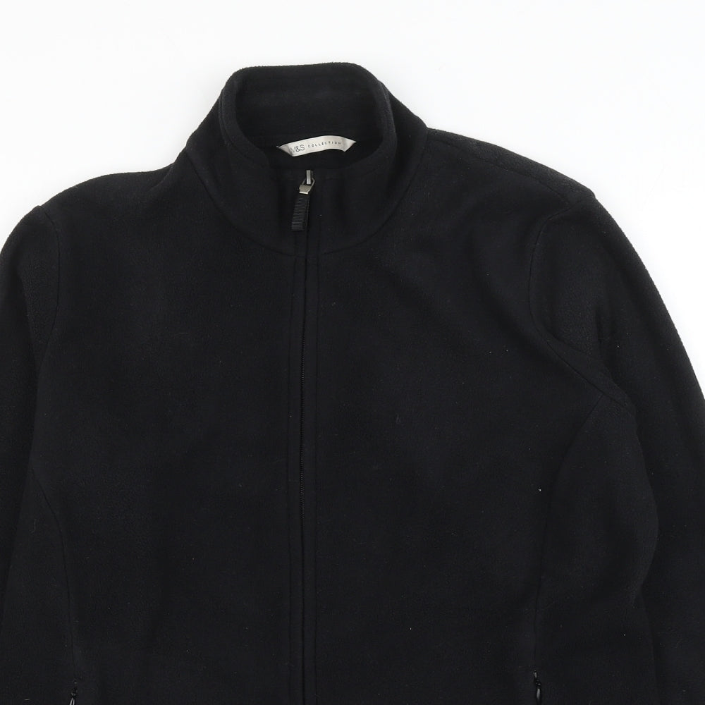 Marks and Spencer Womens Black Polyester Full Zip Sweatshirt Size 16 Zip