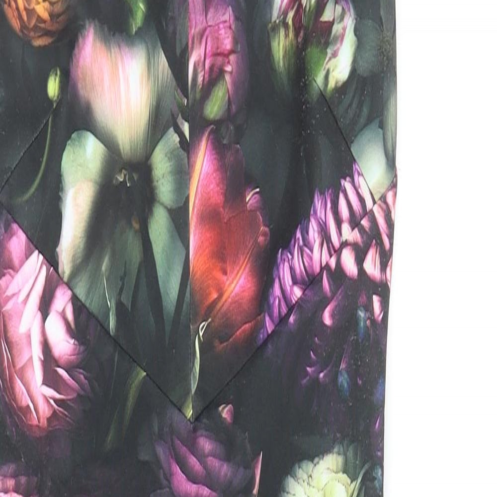 Ted Baker Womens Multicoloured Floral Polyester Pencil Dress Size S V-Neck Zip - Ted Baker Size 0