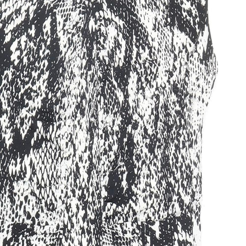 Wallis Womens Black Animal Print Polyester Pencil Dress Size S V-Neck Pullover - Snake Print