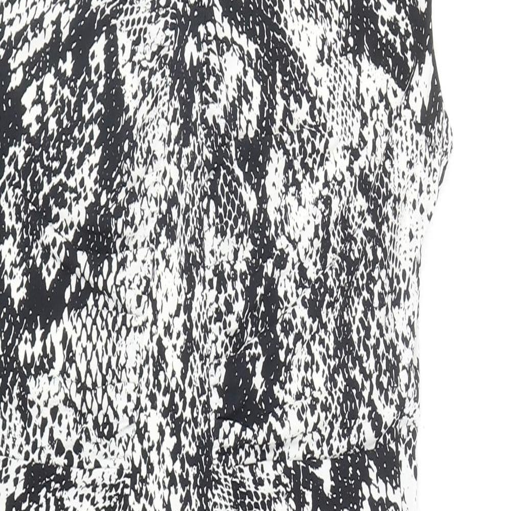 Wallis Womens Black Animal Print Polyester Pencil Dress Size S V-Neck Pullover - Snake Print