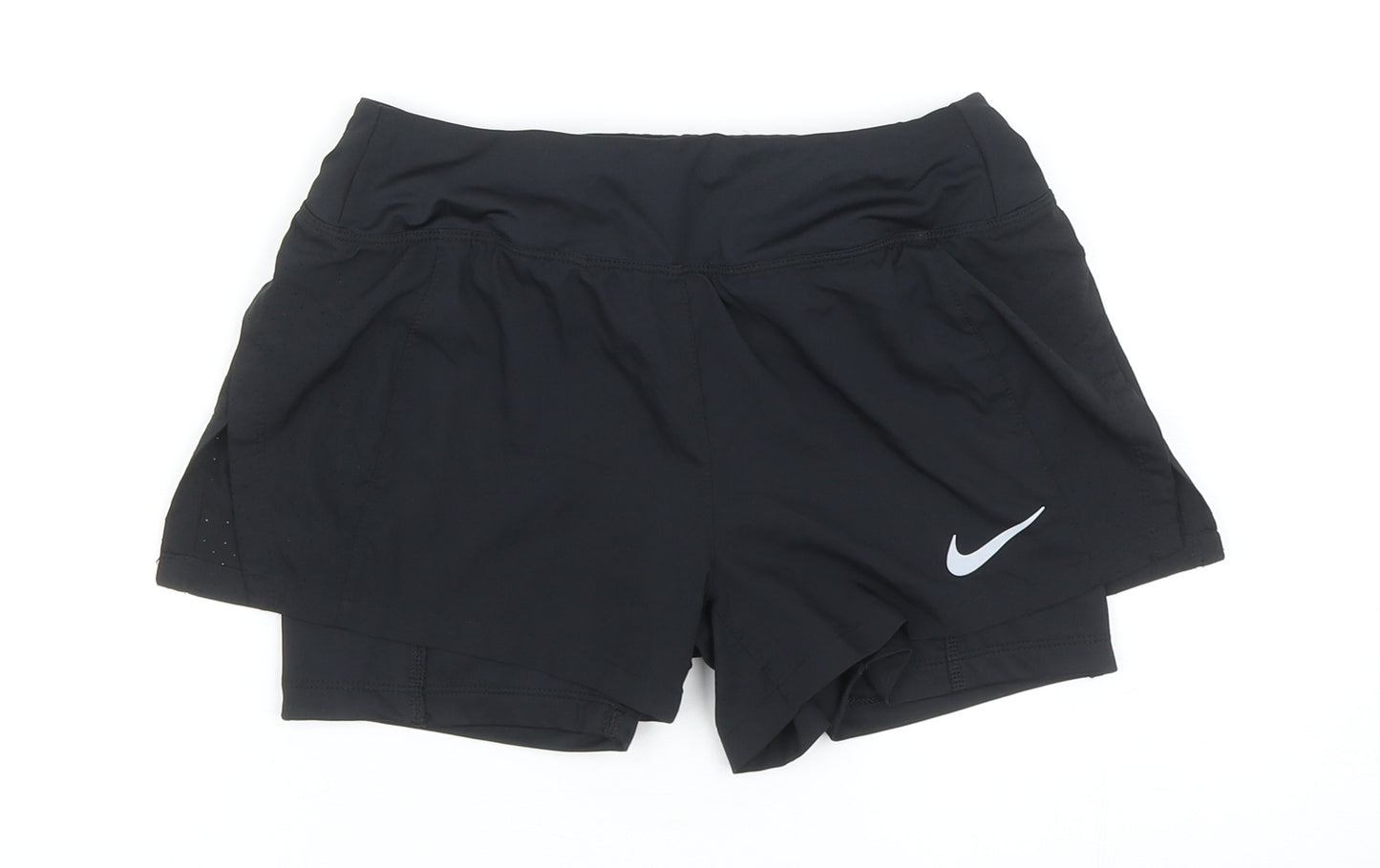 Nike Womens Black Polyester Compression Shorts Size XS L4 in Regular Pull On - Athletic Shorts