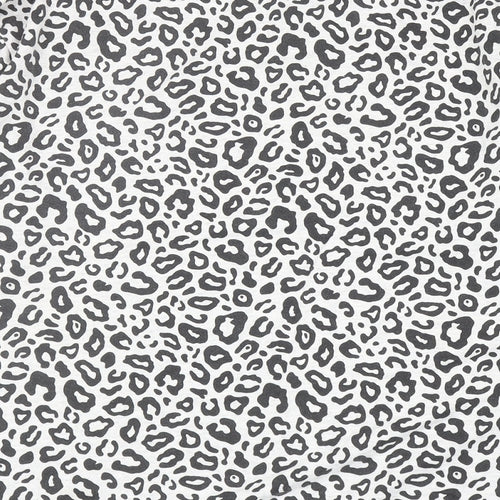 (th Avenue Womens Grey Animal Print Cotton Pullover Sweatshirt Size L Pullover - Leopard Print