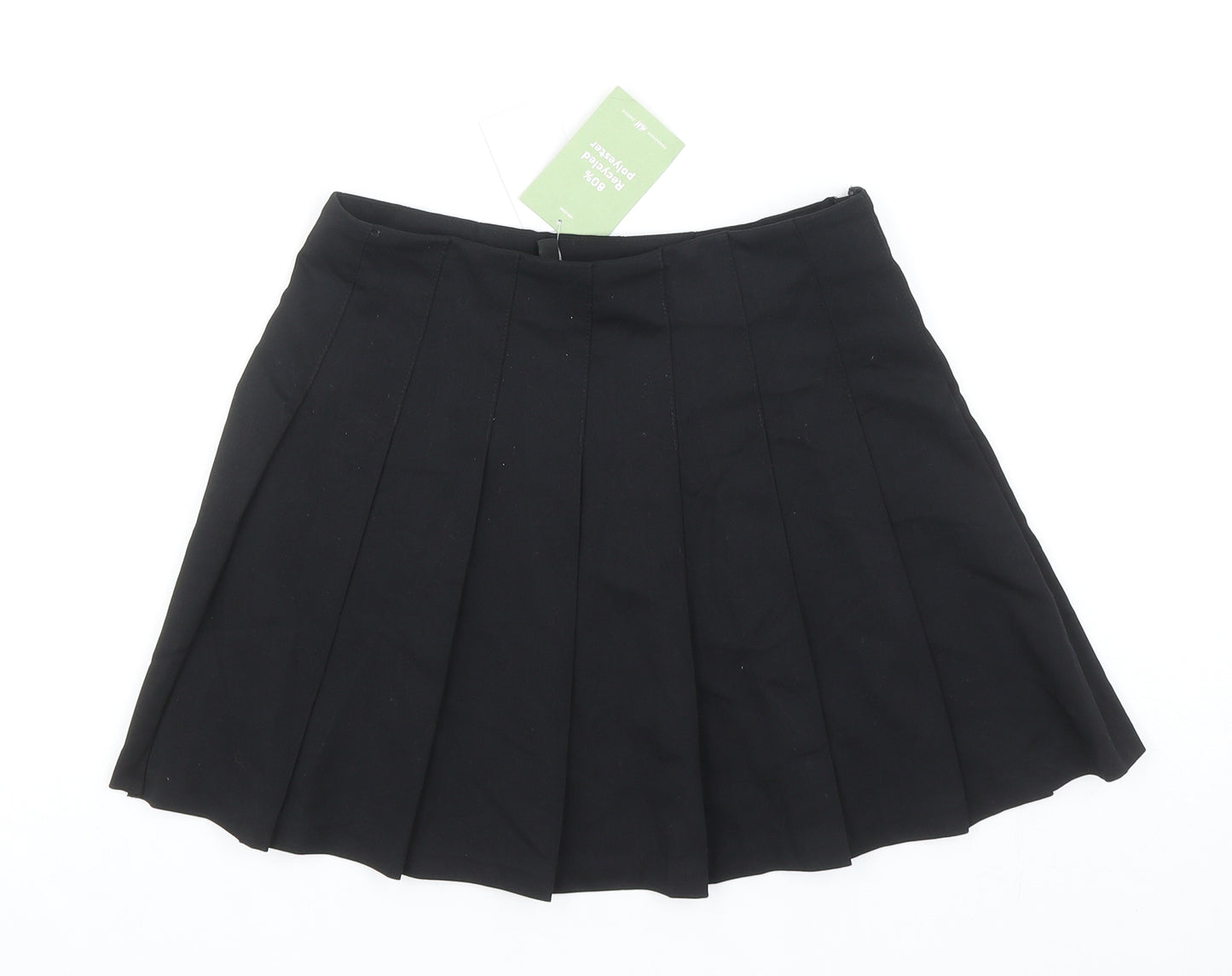 Divided by H&M Womens Black Polyester Pleated Skirt Size 8 Zip