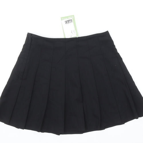 Divided by H&M Womens Black Polyester Pleated Skirt Size 8 Zip