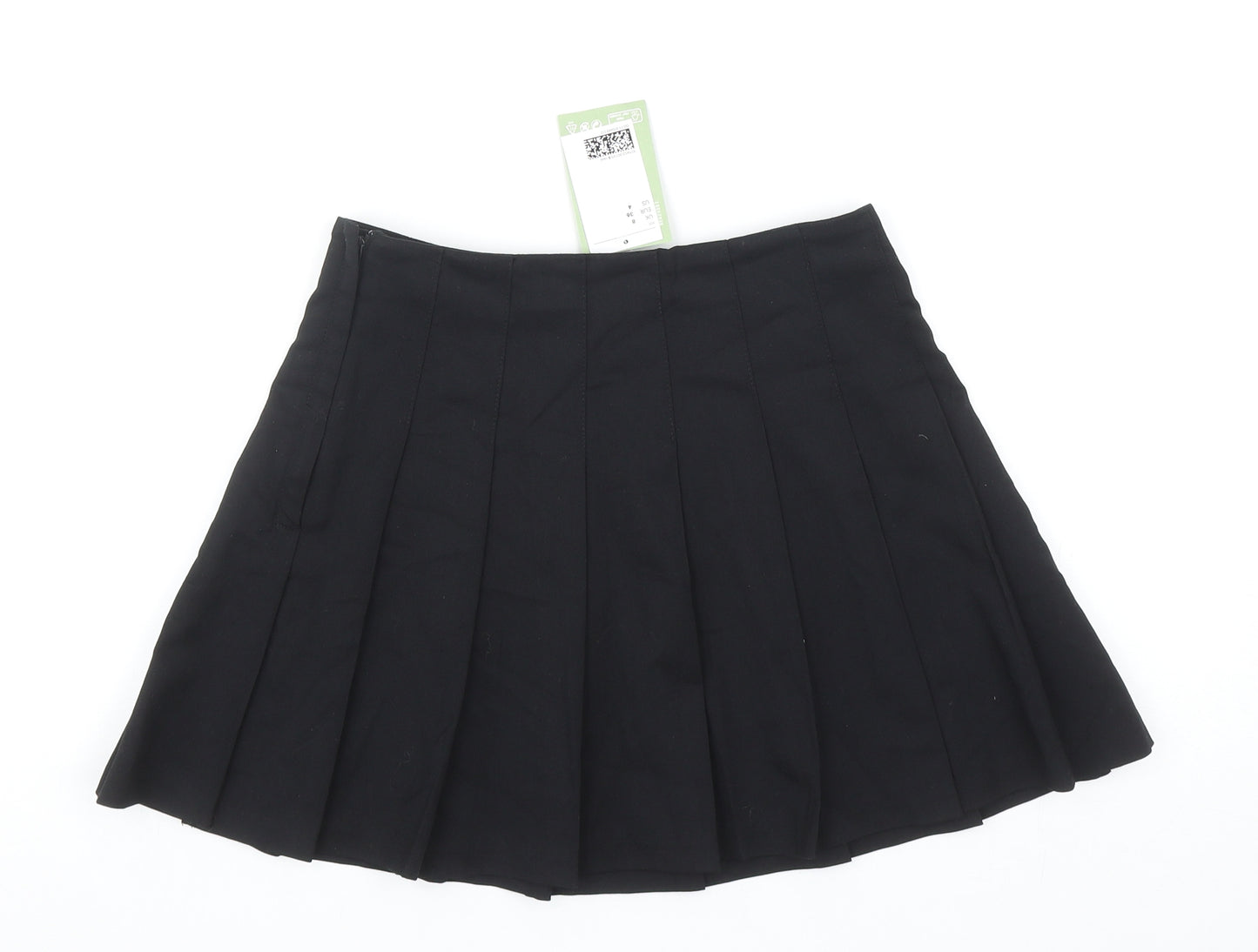 Divided by H&M Womens Black Polyester Pleated Skirt Size 8 Zip
