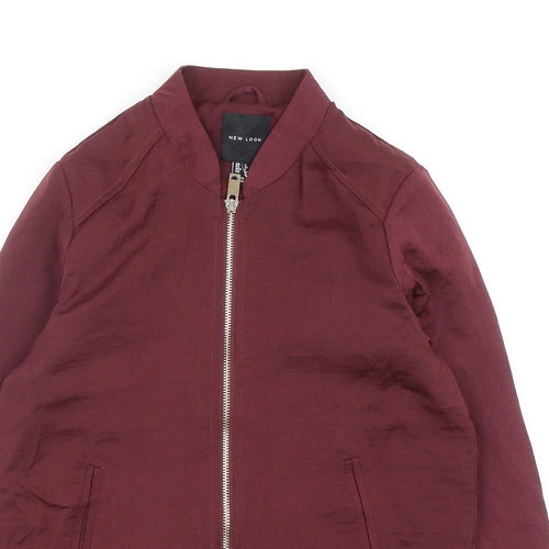 New Look Womens Purple Bomber Jacket Jacket Size 4 Zip