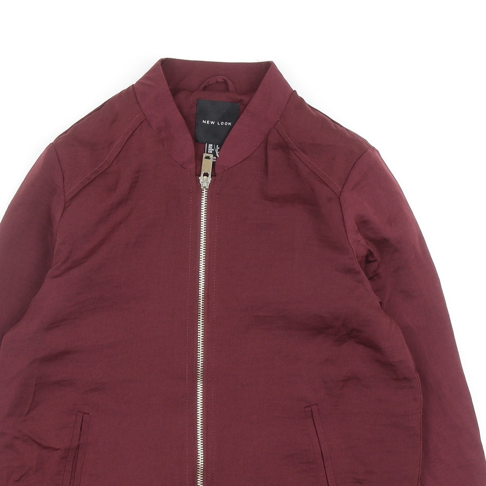 New Look Womens Purple Bomber Jacket Jacket Size 4 Zip