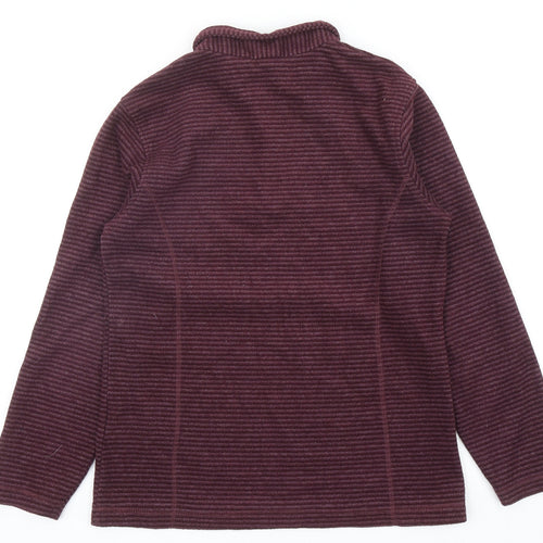 Regatta Womens Purple Striped Polyester Pullover Sweatshirt Size 10 Zip