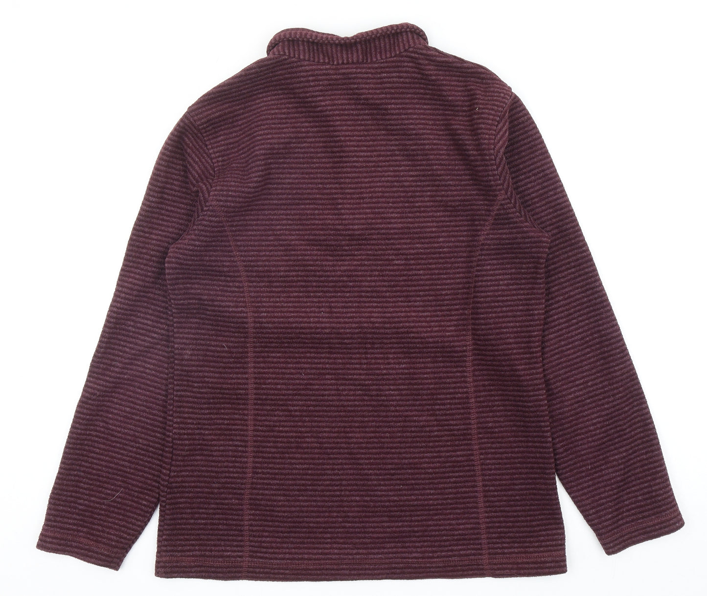 Regatta Womens Purple Striped Polyester Pullover Sweatshirt Size 10 Zip