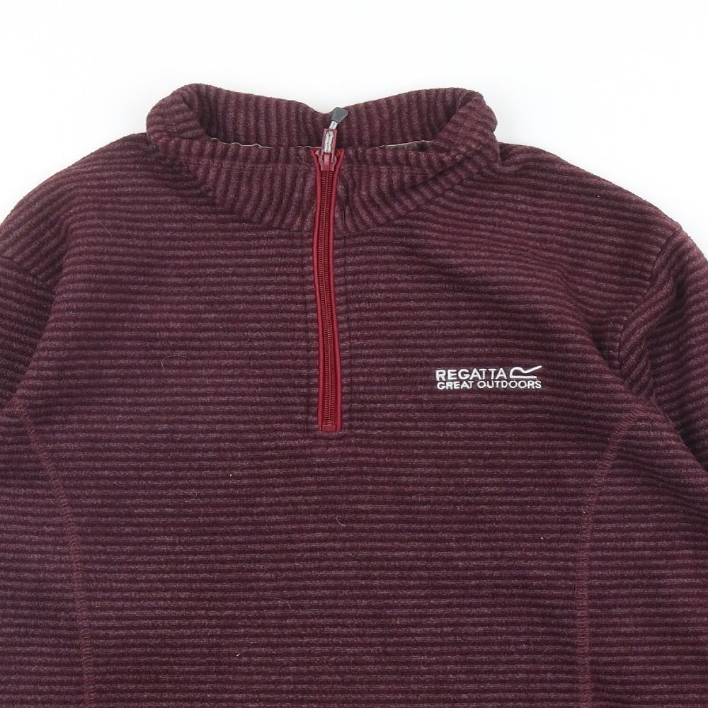 Regatta Womens Purple Striped Polyester Pullover Sweatshirt Size 10 Zip