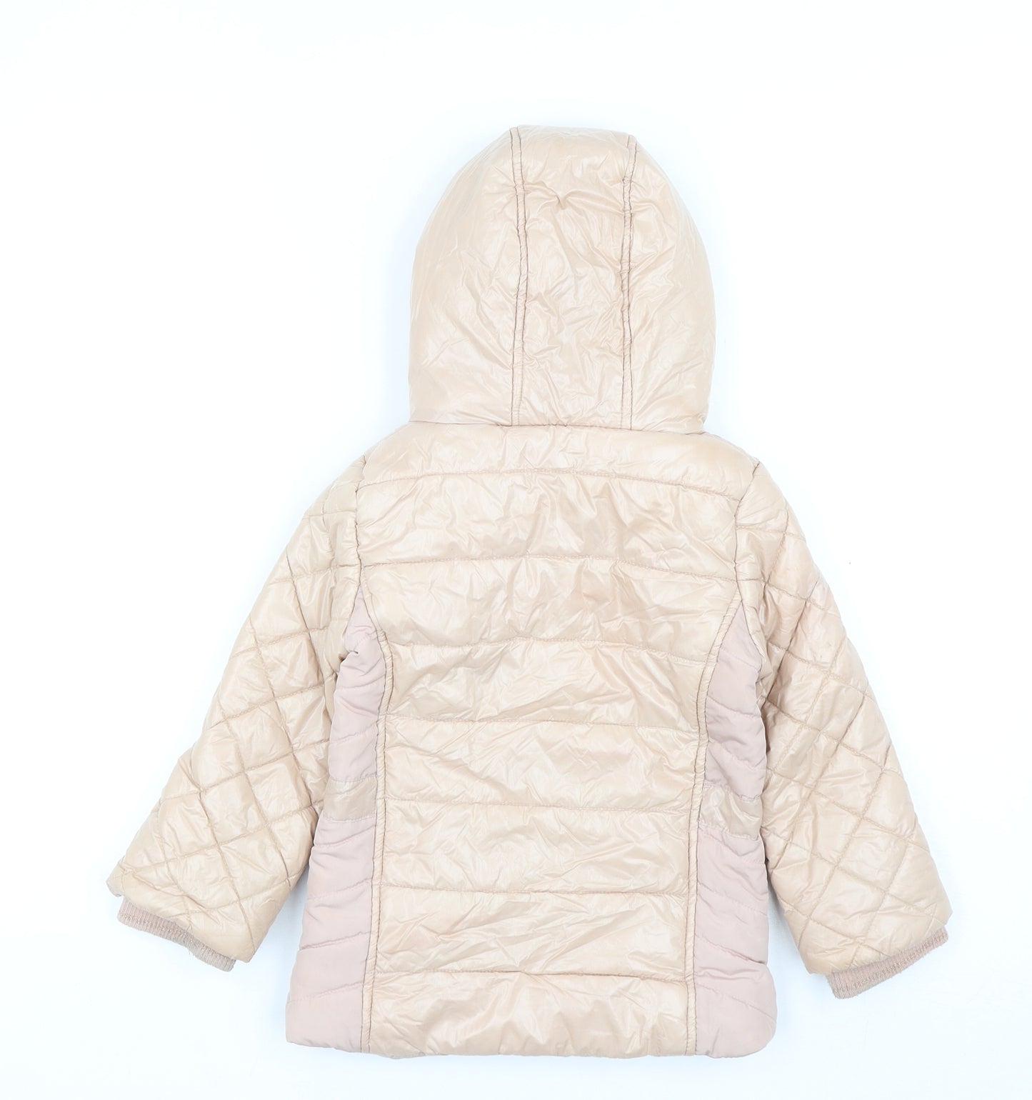 River Island Girls Pink Puffer Jacket Coat Size 3-4 Years Zip