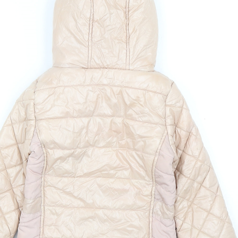 River Island Girls Pink Puffer Jacket Coat Size 3-4 Years Zip