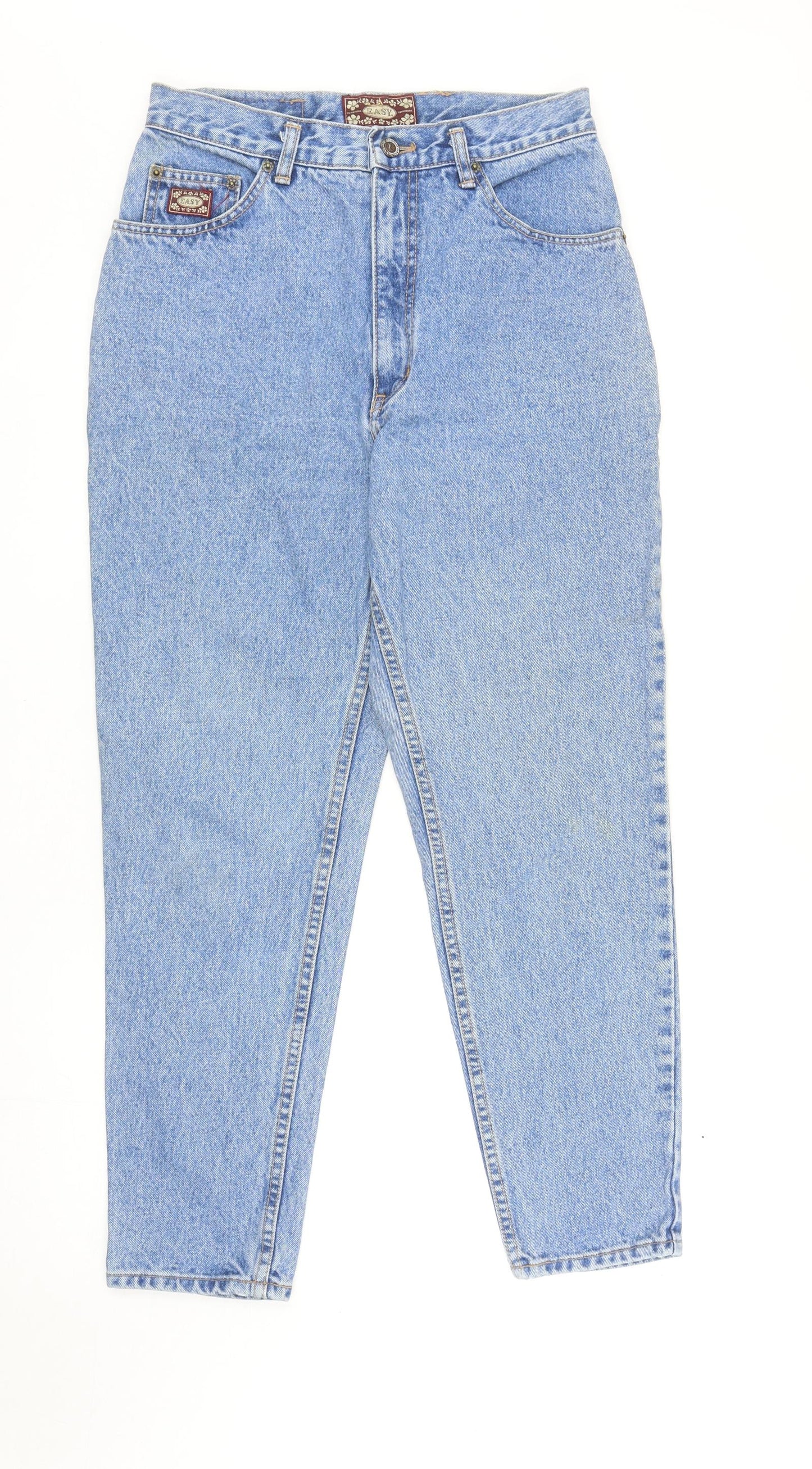 Easy Womens Blue Cotton Mom Jeans Size 30 in L27 in Regular Zip