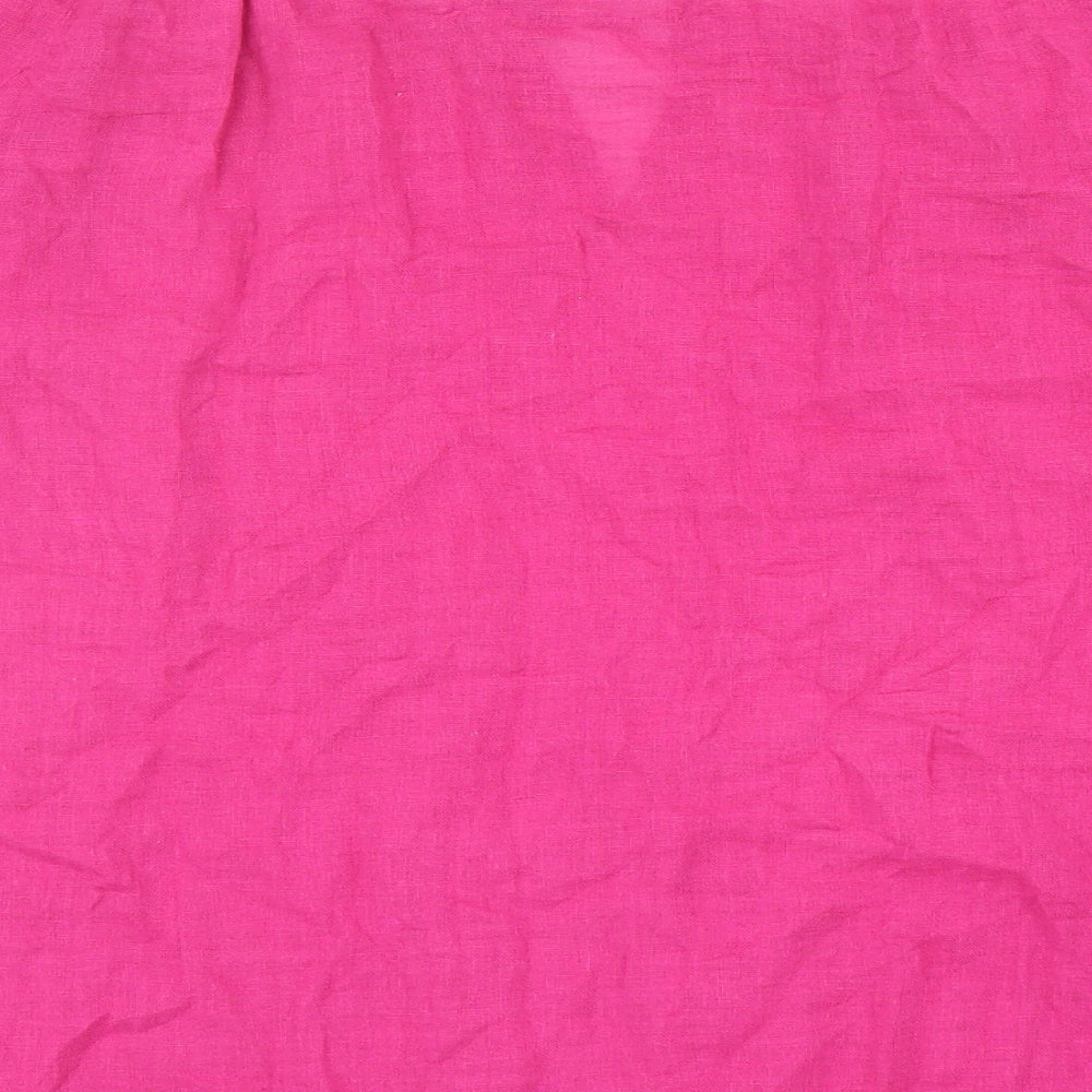 John Lewis Womens Pink Cotton Basic Blouse Size 16 Boat Neck