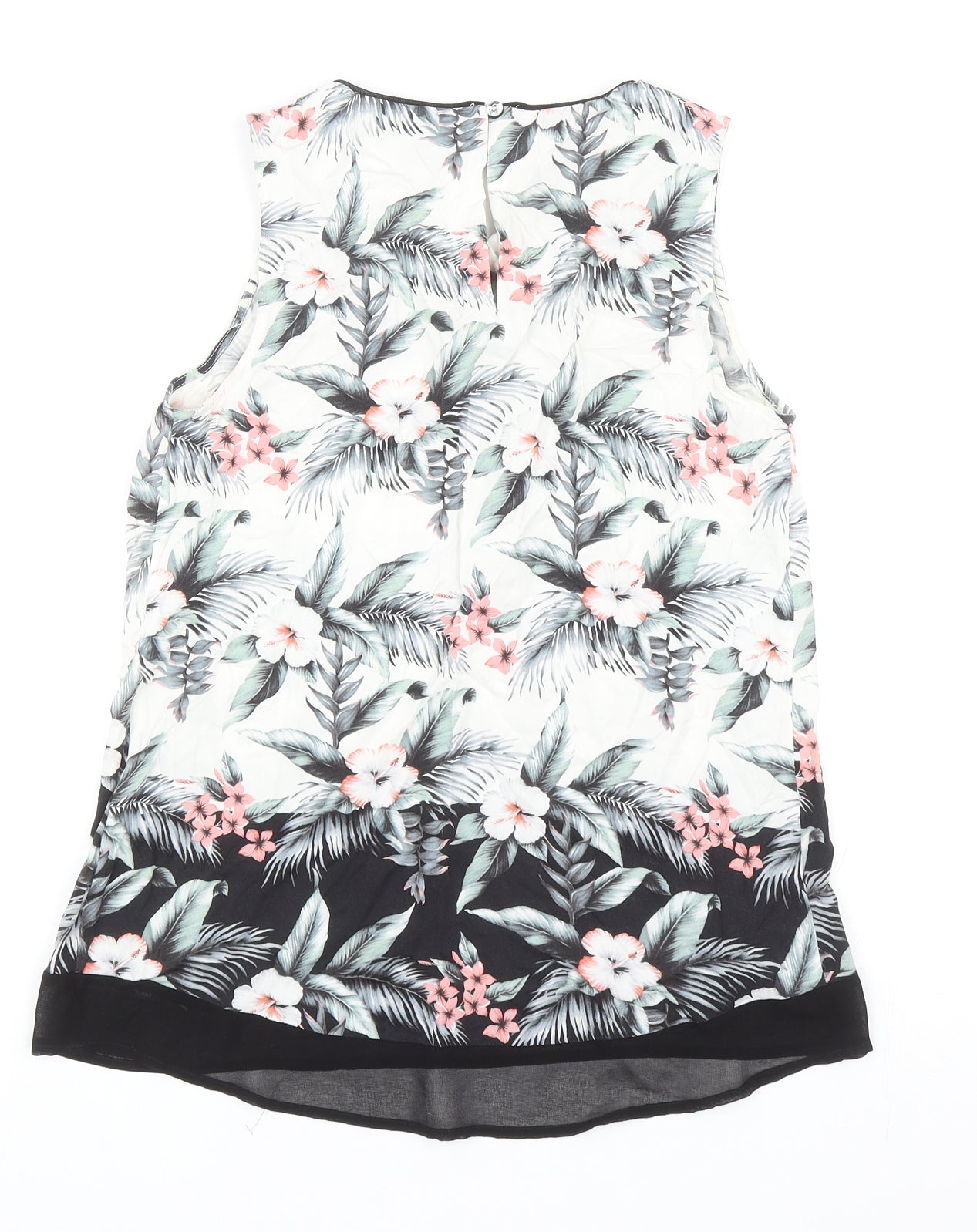 Oasis Womens Multicoloured Floral Viscose Basic Blouse Size 8 Scoop Neck