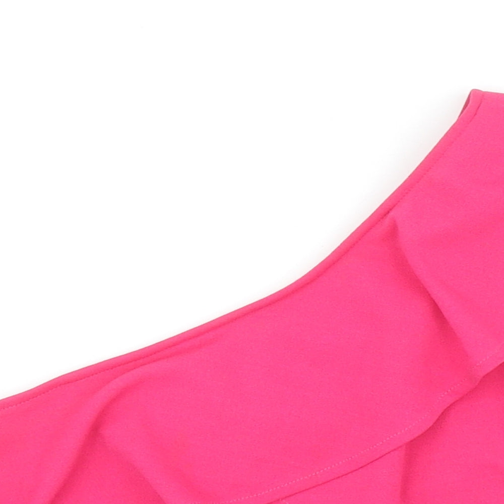 Diffuse Womens Pink Polyester Cropped Blouse Size 6 One Shoulder