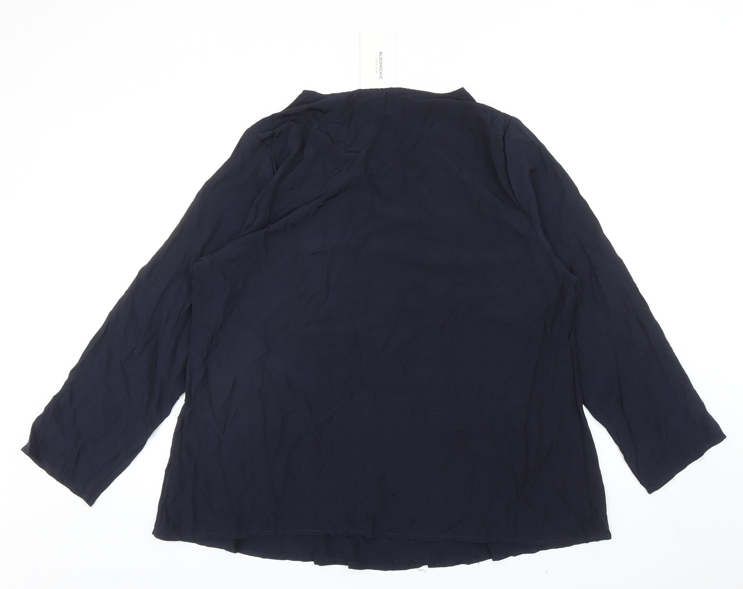 Bloomchic Womens Blue Polyester Basic Blouse Size 18 V-Neck
