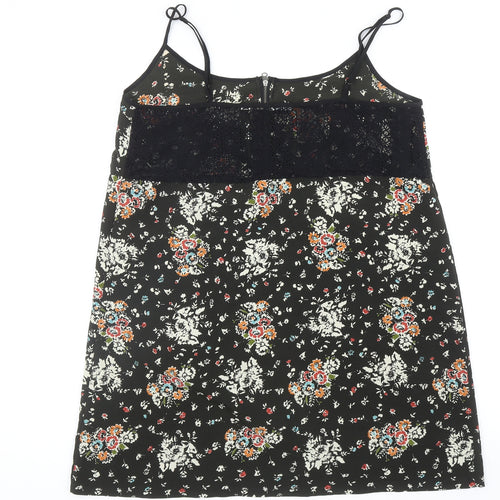 Kimchi Blue Womens Green Floral Polyester Camisole Tank Size L Scoop Neck - Lace Deatil