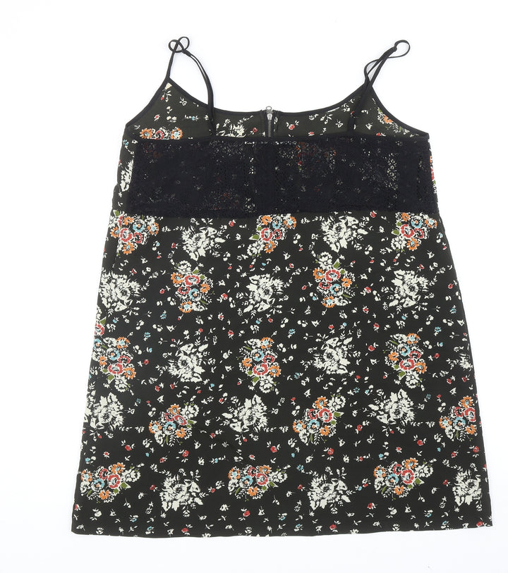 Kimchi Blue Womens Green Floral Polyester Camisole Tank Size L Scoop Neck - Lace Deatil