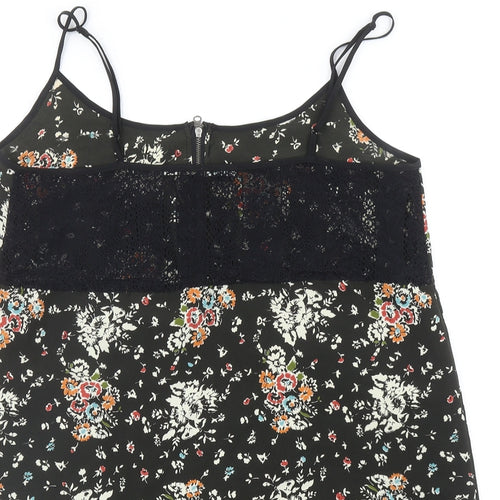 Kimchi Blue Womens Green Floral Polyester Camisole Tank Size L Scoop Neck - Lace Deatil