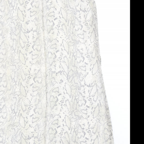 Atmosphere Womens Beige Animal Print Polyester A-Line Size 12 V-Neck Pullover - Snake Print