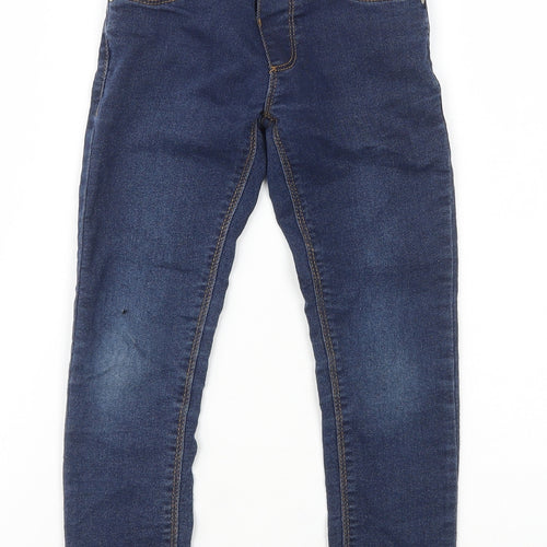 Blue Zoo Boys Blue Cotton Skinny Jeans Size 5 Years Regular Button