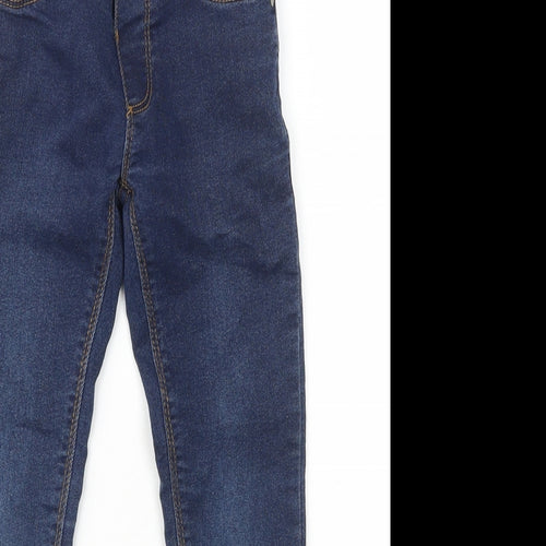 Blue Zoo Boys Blue Cotton Skinny Jeans Size 5 Years Regular Button