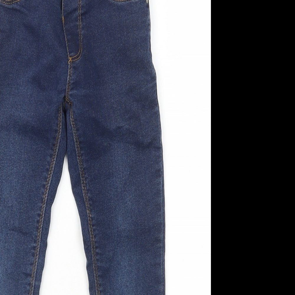 Blue Zoo Boys Blue Cotton Skinny Jeans Size 5 Years Regular Button