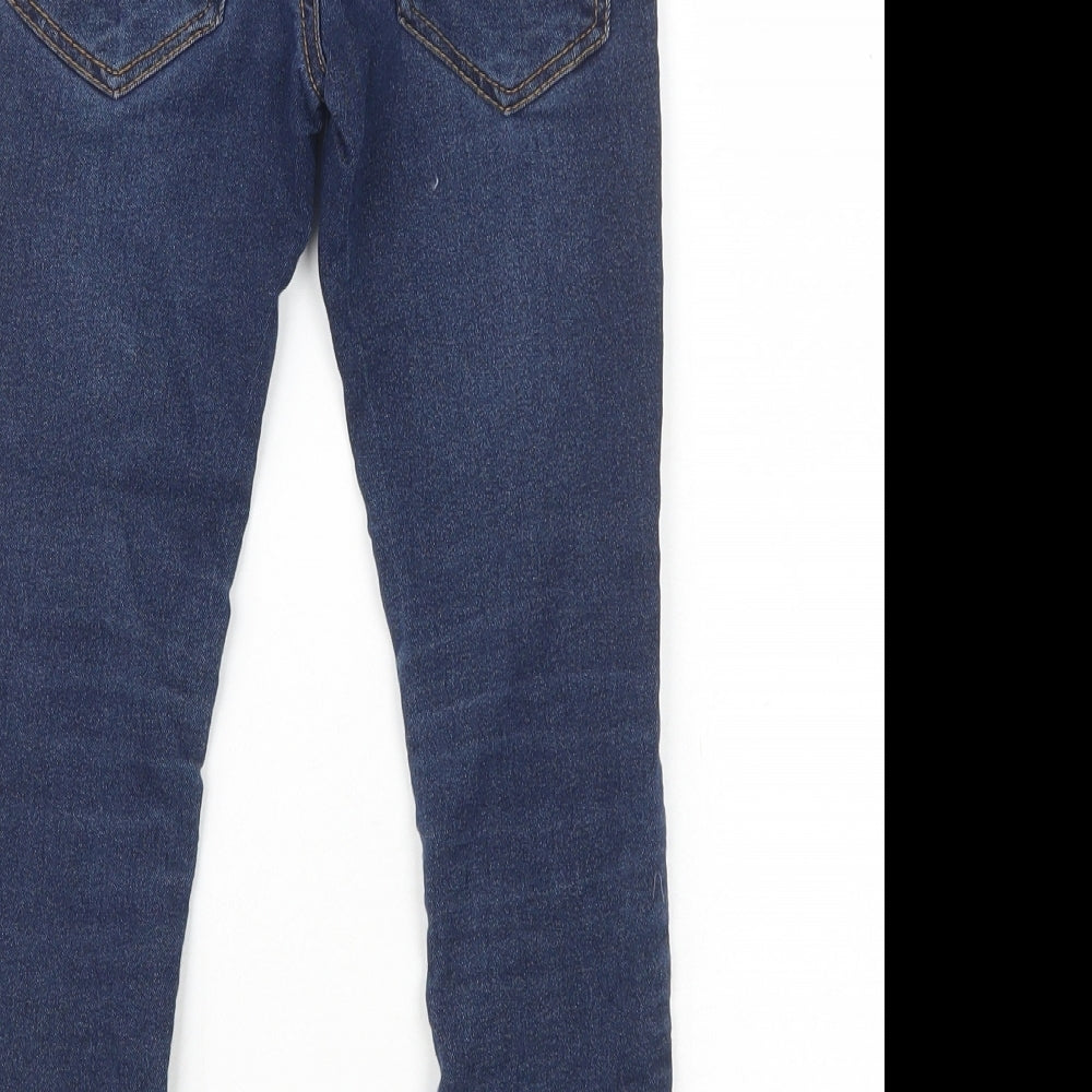 Blue Zoo Boys Blue Cotton Skinny Jeans Size 5 Years Regular Button
