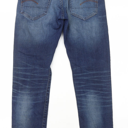 G-Star Mens Blue Cotton Straight Jeans Size M L28 in Regular Button