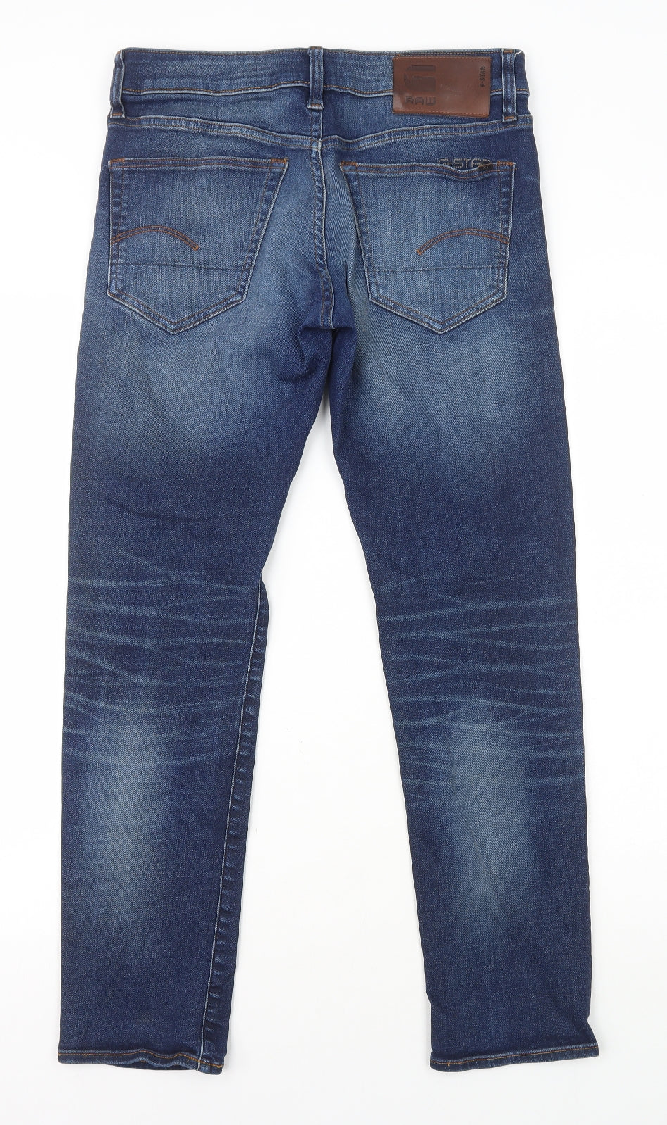G-Star Mens Blue Cotton Straight Jeans Size M L28 in Regular Button