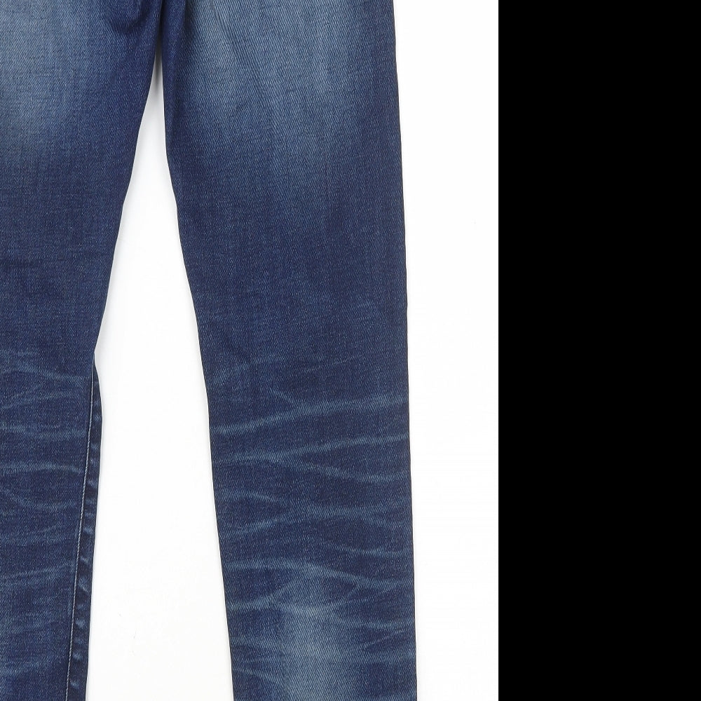 G-Star Mens Blue Cotton Straight Jeans Size M L28 in Regular Button
