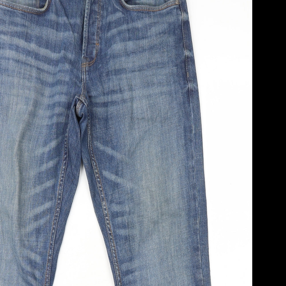 Primark Mens Blue Cotton Bootcut Jeans Size L L29 in Regular Button