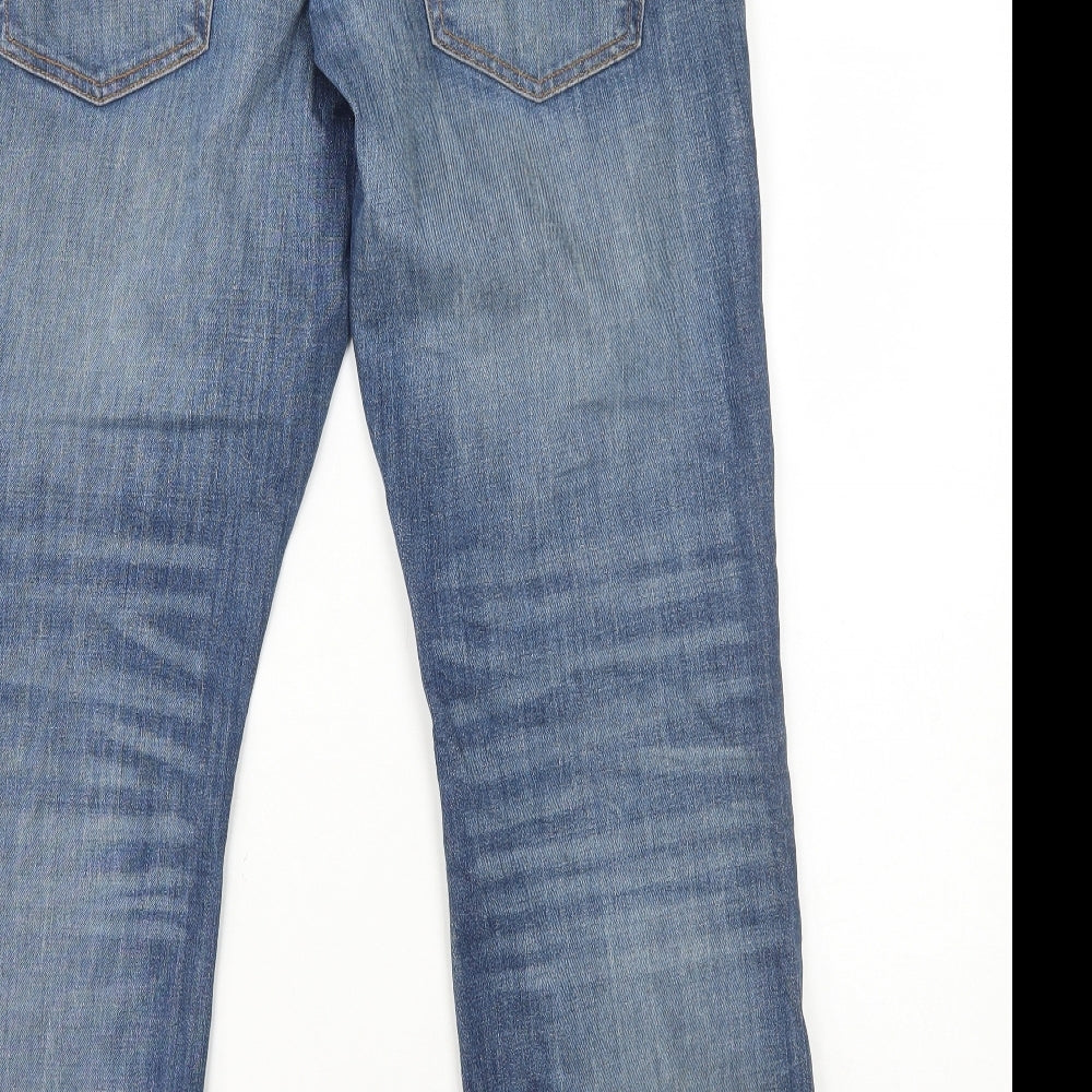 Primark Mens Blue Cotton Bootcut Jeans Size L L29 in Regular Button