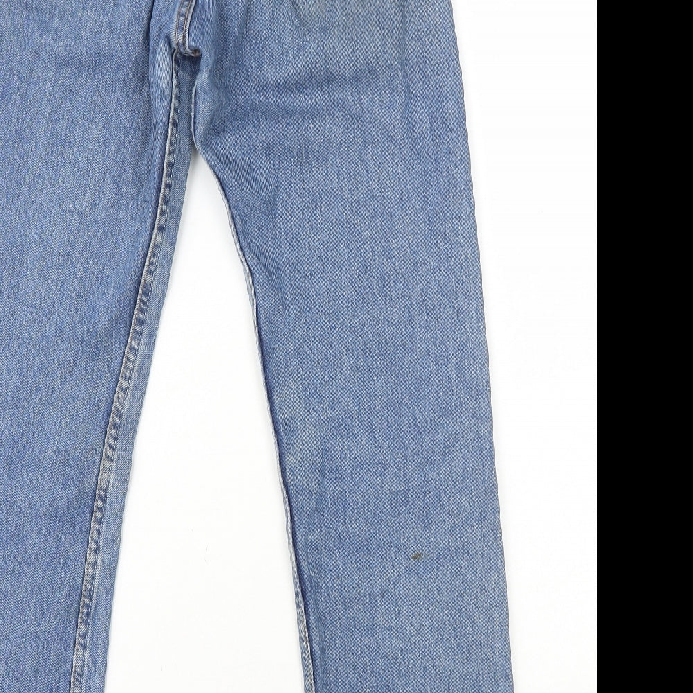 Levi's Mens Blue Cotton Straight Jeans Size S L28 in Regular Button