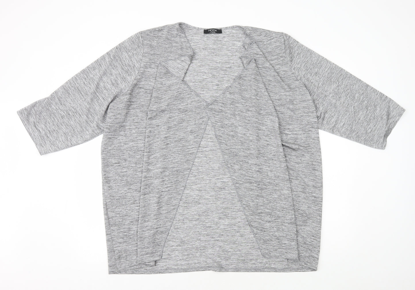 George Womens Silver V-Neck Polyester Cardigan Jumper Size 24