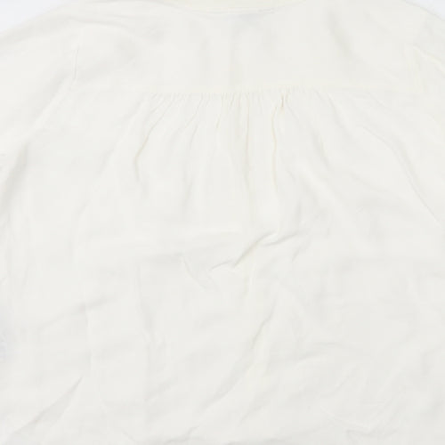 Autograph Womens White Viscose Basic Blouse Size 10 Round Neck