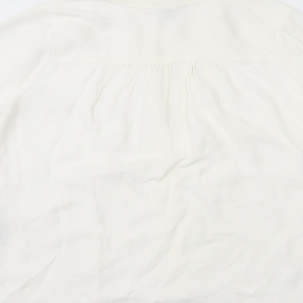 Autograph Womens White Viscose Basic Blouse Size 10 Round Neck