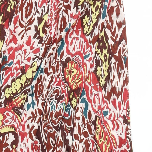 Zara Womens Multicoloured Geometric Polyester Maxi Size L V-Neck Pullover