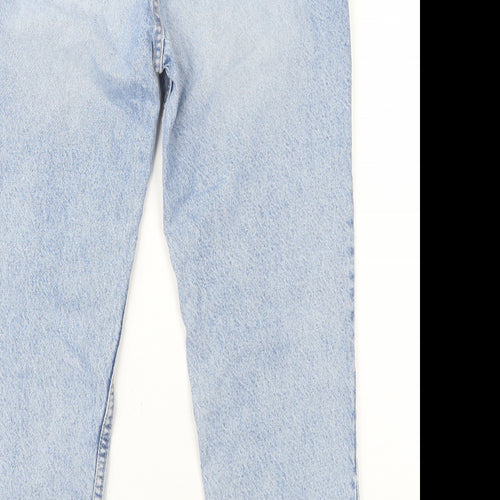 Zara Womens Blue Cotton Tapered Jeans Size 10 L27 in Regular Zip