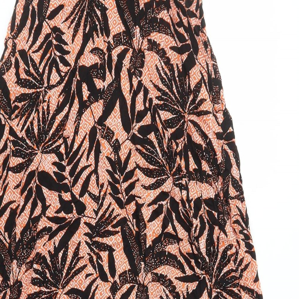 Peacocks Womens Multicoloured Floral Viscose A-Line Size M V-Neck Pullover