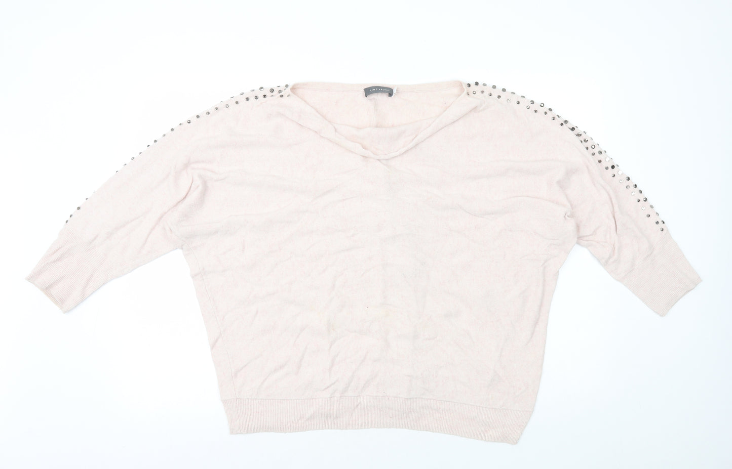 Mint Velvet Womens Pink Cotton Basic T-Shirt Size XL Boat Neck