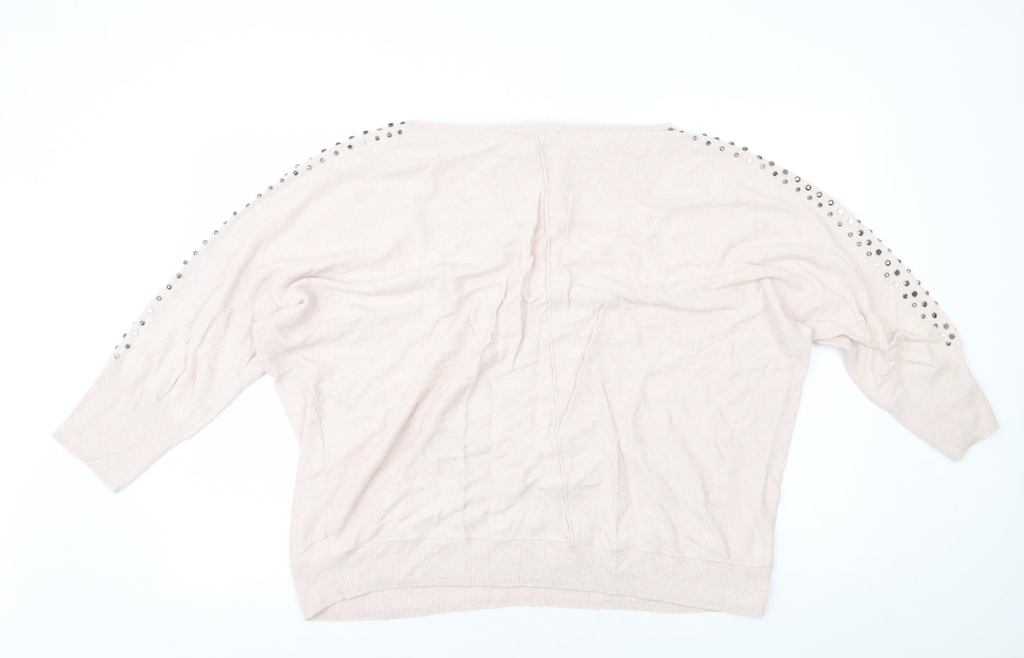 Mint Velvet Womens Pink Cotton Basic T-Shirt Size XL Boat Neck