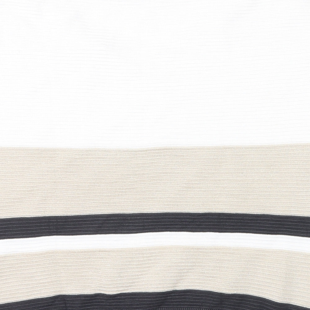 F&F Womens Multicoloured Striped Viscose Basic T-Shirt Size 16 V-Neck