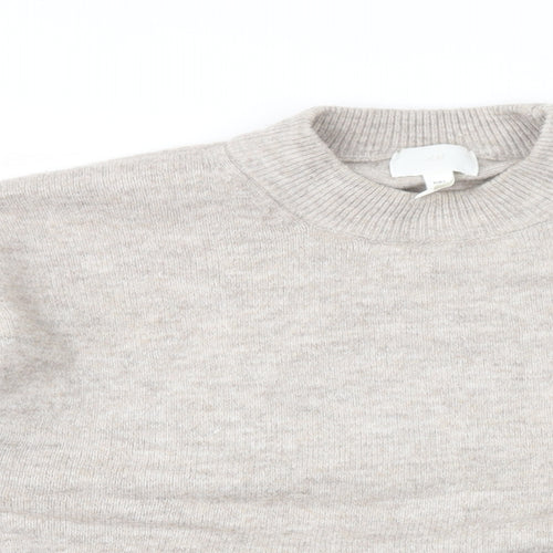 H&M Womens Grey Mock Neck Polyester Pullover Jumper Size S