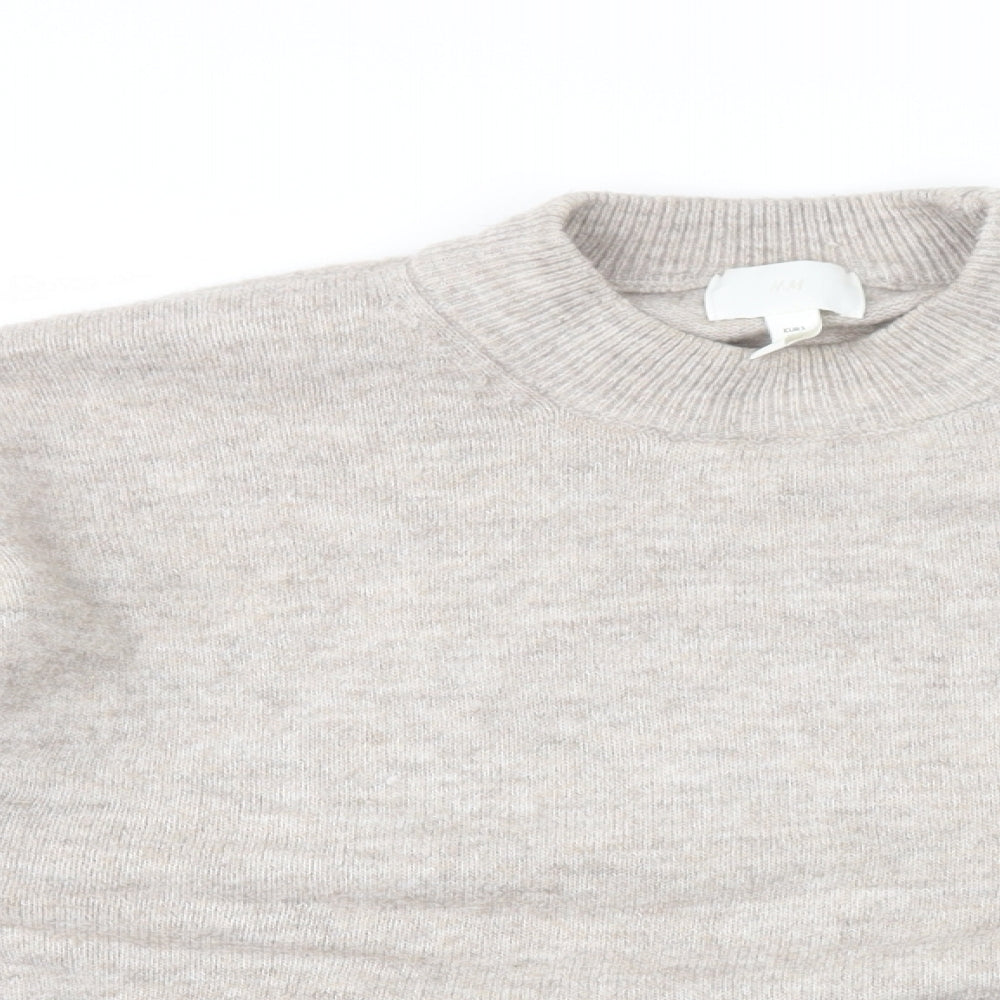 H&M Womens Grey Mock Neck Polyester Pullover Jumper Size S